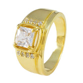 Lorena White Halo Ring for Women in Gold Finish